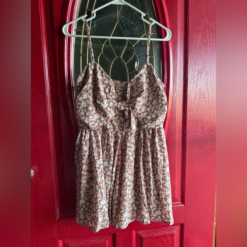 Brown & White Floral Romper - never worn